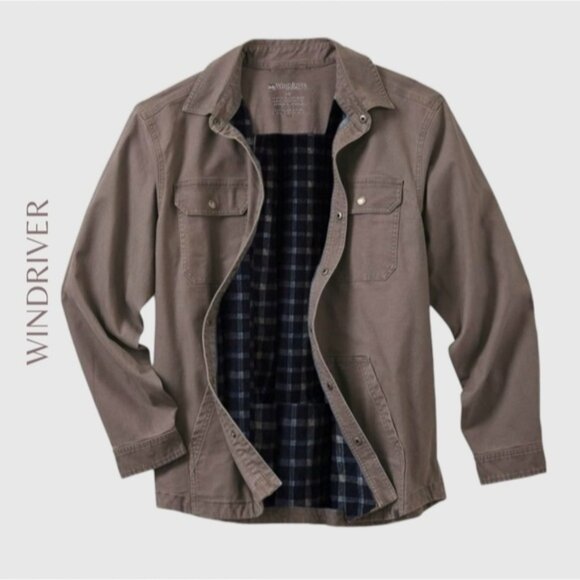 WINDRIVER Taupe Fleece + Quilted Lining Shirt Jacket- Size Large - Picture 1 of 16